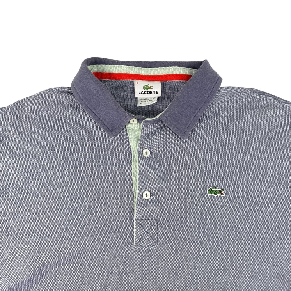 Lacoste Classic Fit Polo Shirt Mens 6 XL Gray Heather Pique Short Sleeve